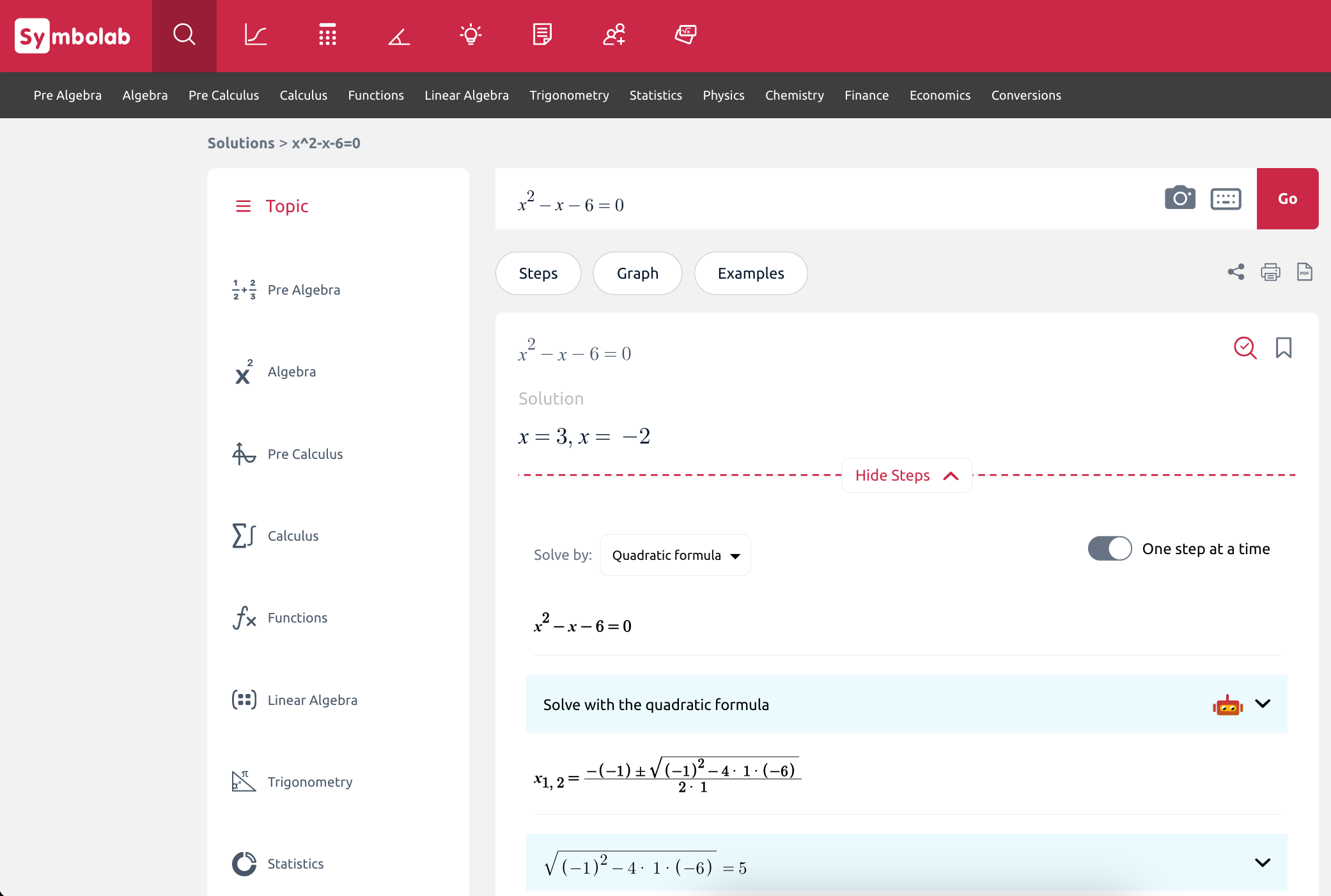 Best AI for math: Symbolab